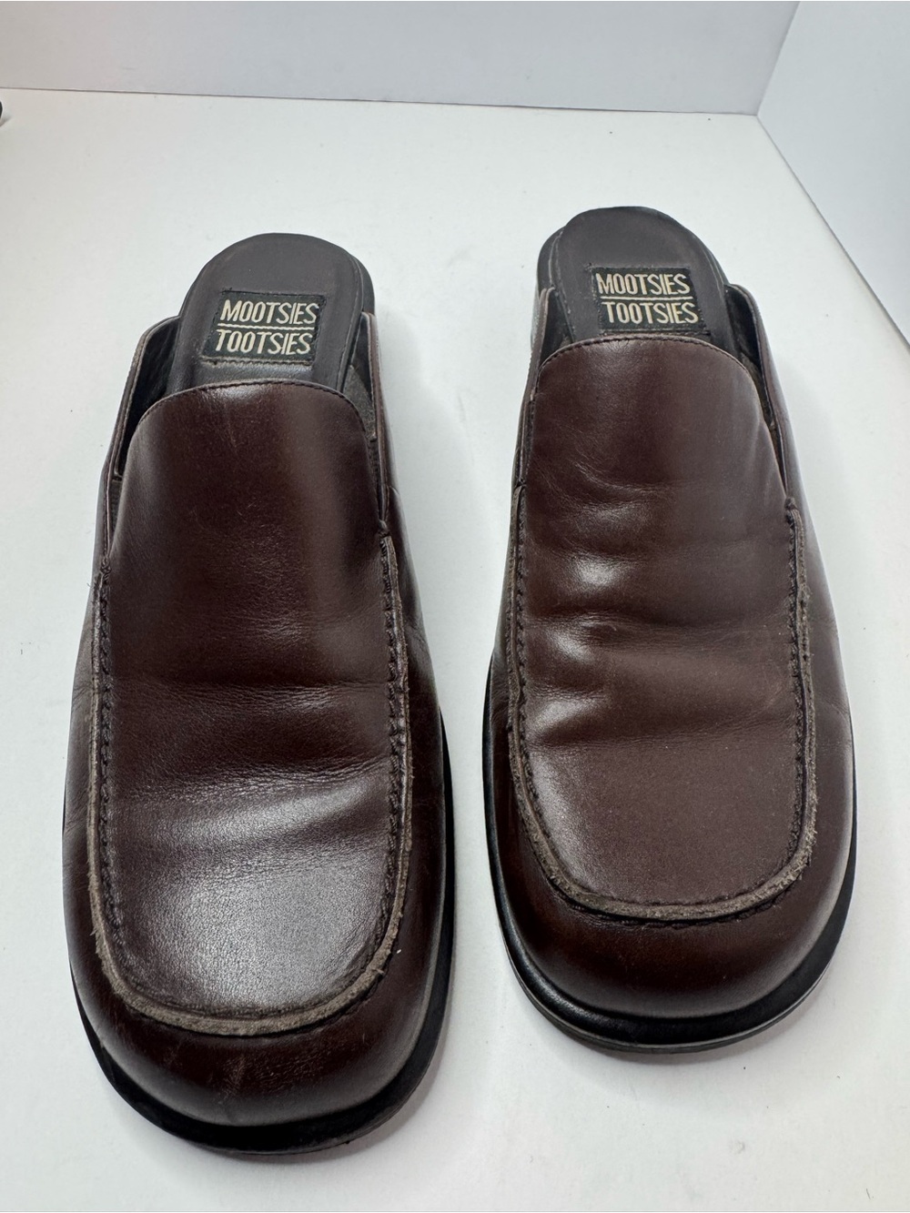 Mootsies Tootsies Oblige Brown Leather Mules Women's Size 9M